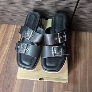 Stylish Black Platform Sandals